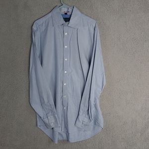 Boden Blue And White Houndstooth Long Sleeve Shirt 16